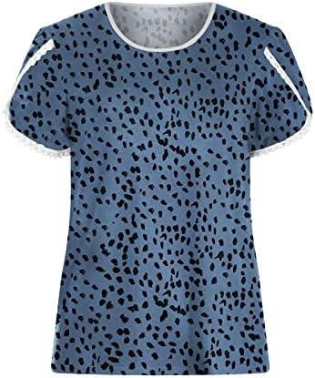 2 3 Моден краток ракав екипаж на вратот графички лабава вклопена тава за блуза за женски летни есен памучен маица 02