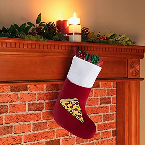 Пица Божиќ што виси порибување симпатична санта чорап за украси за украси од Божиќ
