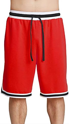 Кошаркарски шорцеви за машка кошарка со џебови - Класичен микро перфорирана мрежа Брзо суво активен атлетски тренинг салата