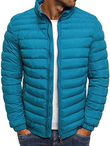 Менс палто, плус големина со долги ракави со долги ракави мажи кои се трендираат на активни зимски високи врат -јакни се вклопуваат