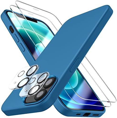 Дсаиро [5 во 1 за iphone 12 случај/iPhone 12 Pro Случај 6.1, со 2 Пакет Екран Заштитник + 2 Пакет Камера Заштитник, Течни Силиконски