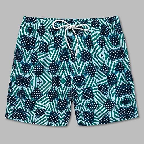 Менска табла шорцеви за пливање 7 инчи Брзи суви еластични половини од плажа од плажа се протегаат цврста боја на плажа за пливање