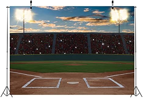 Корфото ткаенина 9x6ft спортска позадина фотографија Бејзбол терен игра стадион за удирање во областа на топката за бебиња за