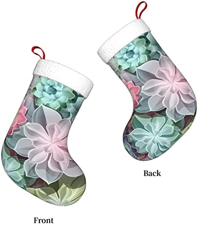Вејмеј Зелени разнобојни сукуленти Божиќно порибување 18 инчи Божиќ што виси чорап класичен празник за декорација на одмор