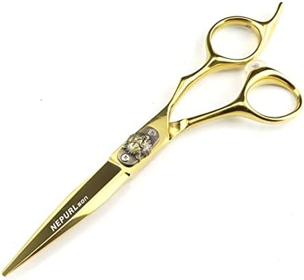 Професионални ножици за сечење на црна коса сет, сет, 440C од не'рѓосувачки челик бербер фризер, 6 инчи, ножици за слабеење директно ножици, за жени мажи, плус бонус фау?