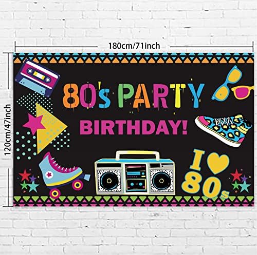 80 -та забава роденденски банер за позадината на позадината на позадината на позадината на позадината, сакам 80 -тина хип -хоп