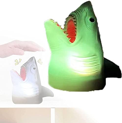 Deiovr ноќна светлина ајкула LED LED ноќно светло, силиконски шарен расадник соба цртан филм LED ноќна светлина силиконска ламба спална соба за деца бебе подарок