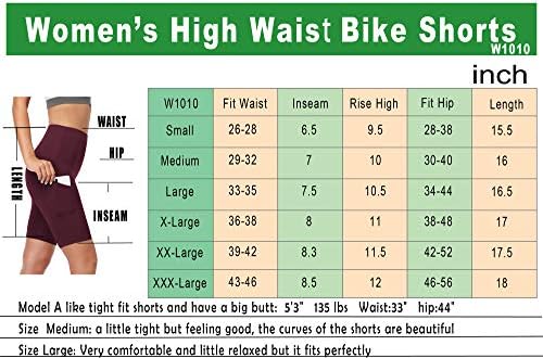 Кадмус женски високи половини Спандекс Јога шорцеви за велосипед трчаат две странични џебови