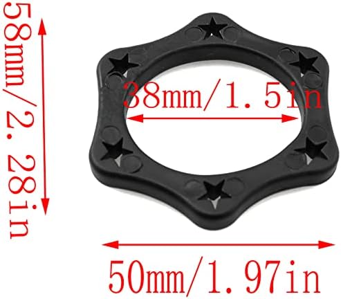 Прстен за заштита на микрофон LQ Индустриски 5 парчиња хексагонална гума анти-лизгачки шок за заштита на шок прстени анти-тркалачки