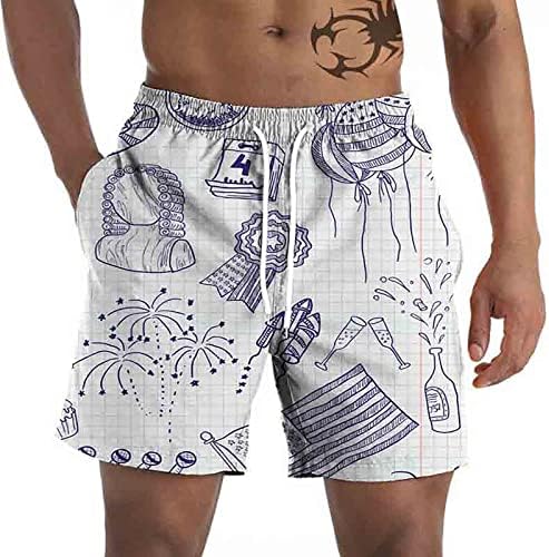 Шорцеви за мажи од табла лето лесна лесна лесна категорија во САД знаме печатење шорцеви за капење Ден на независност Смешно тренингот плажа кратки панталони