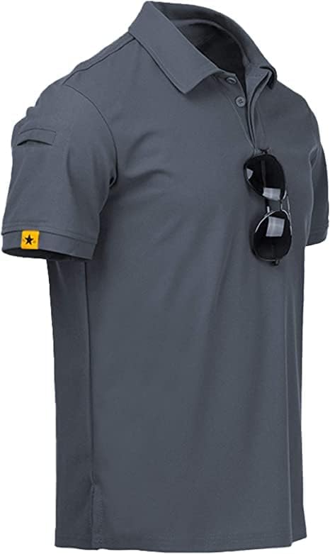 Малку кошули за голф за мажи за кратки ракави, пике поло, влага за влага, случајни врвови со врвови
