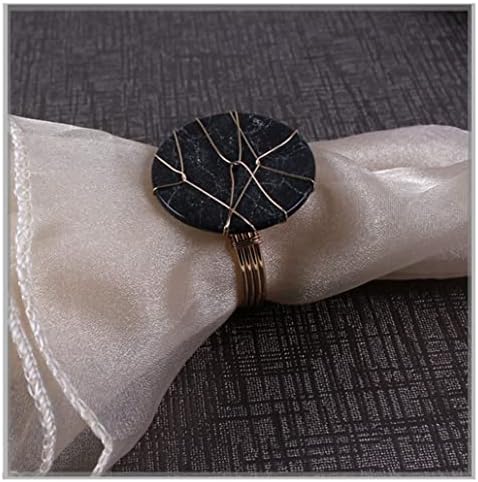 Renslat 6pcs бакарна жица рачно плетена салфетка прстен свадбена декорација на салфетка, рачно изработена тиркизна прстен за