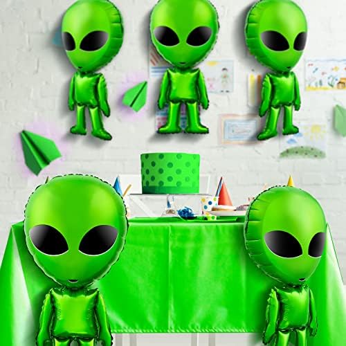 6 Парчиња Големи Вонземски Балони Зелена Надувување Вонземјанин Реквизит Простор Вонземјанин Роденден Материјали За Туш Бебе