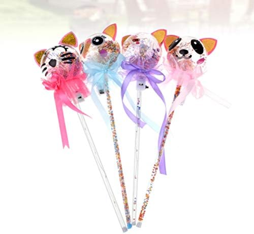 Toyandona 4PCS Dog Design Wands LED рачни стапчиња деца блескави стапчиња деца самовила стап за концертна забава карневалска