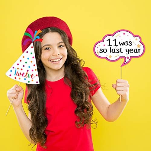 12 -ти роденденски фото -штанд за забави - 40 парчиња - Смешни детски роденденски материјали, украси и услуги