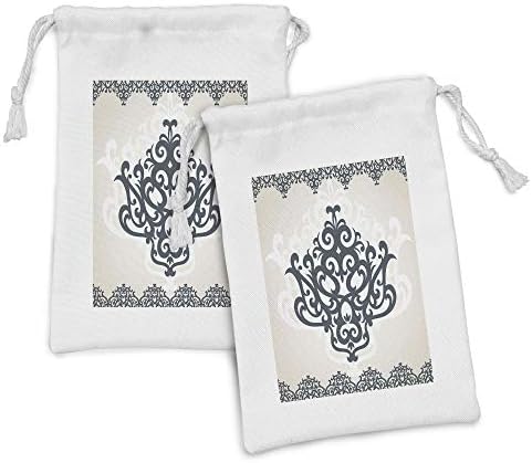 Необичен сет на торбичка за ткаенини од Ориент од 2, мотив за украси од Блискиот исток со ефекти филигран вртено печатење, мала
