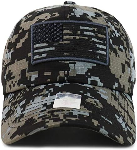 Армиски екипаж Американско Знаме Извезено Измиено Памучно Неструктурирано Бејзбол Капа