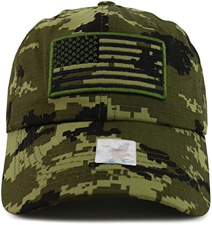 Армиски екипаж Американско Знаме Извезено Измиено Памучно Неструктурирано Бејзбол Капа
