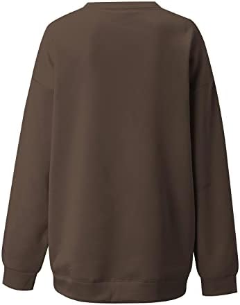 Преголеми Божиќни џемпери за жени есен мода 2022 карирана bellвонче печати со долги ракави екипаж за џемпери на улична облека