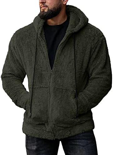 Adssdq zip up hoodie men, плажа мантии мажи со долг ракав зима плус големина мода опремена јакна за ветерници со целосен ZIP12
