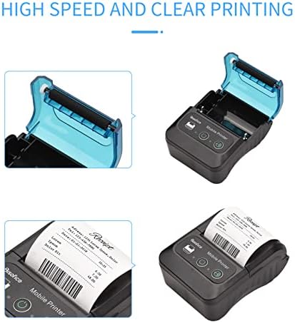 Печатач за прием на Huiop, преносен термички печатач за прием од 58мм 2 инчи мини мобилни печатачи за џеб со 11 термички хартија