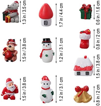 Јардве 10 парчиња Мини Божиќни минијатурни украси за украси за DIY самовила градинарска декорација на куклата Десктоп смола