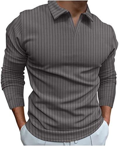 Маици за мажи случајни цврсти пулвер пулвер високо еластично тренингот со долг ракав врвни редовни збирки блузи плус големина