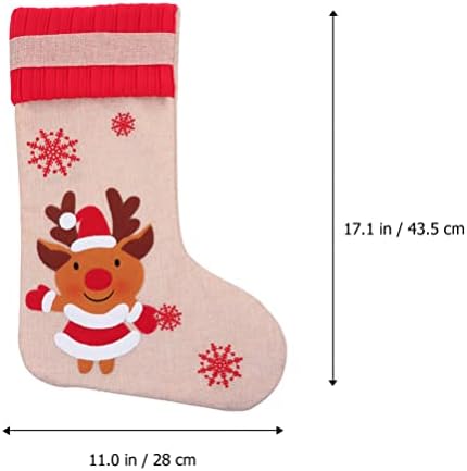 Kisangel Home Decoration 3 парчиња Божиќни чорапи за подароци за подароци Снежана ирваси и ирваси образец виси Божиќна декорација