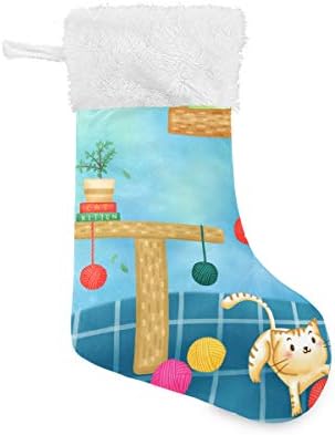 Пимилагу мачка игра со божиќни чорапи за коса 1 пакет 17,7 , виси чорапи за Божиќна декорација