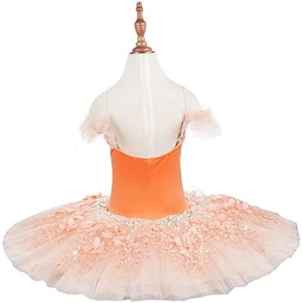 TJLSS портокалова балетска детска оревчерка предпрофесионален балет за девојче класичен балетски палачинки балетски фустан