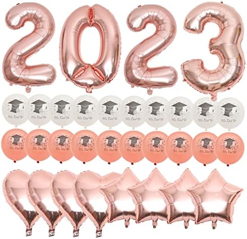 Didiseaon 5 Комплети 2023 Дипломирање Балони Алуминиумски Филм Розово Злато Украсни Предмети
