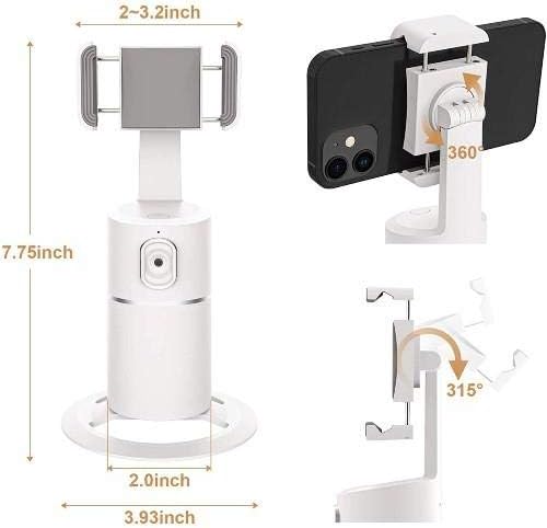 Застанете и монтирајте за Huawei P30 - PivotTrack360 Selfie Stand, Pivot Stand за следење на лицето за Huawei P30 - Зимско бело