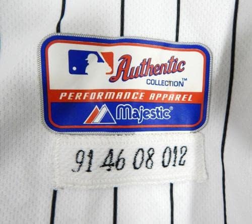 2008 Флорида Марлинс Мет Треарор 91 Игра користеше бел Jerseyерси 46 DP26341 - Игра користена МЛБ дресови