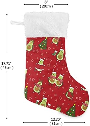 Hjjkllp авокадо Божиќни божиќни чорапи големи бонбони чорапи полначи Деца симпатична персонализиран чорап со кристално кадифено