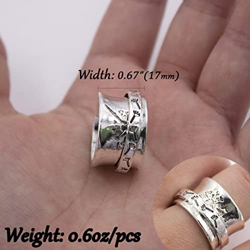 yomlry Spinner Ring For Women Meditation Ring Firge Firge Ring Dandelion Flower Spinner Ring Boho Thumb rings гроздобер starвезда