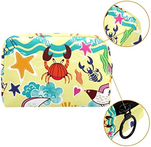 Тоалетна Торба, Козметичка Торба За Патување Шминка За Жени Мажи, Цртан Филм Галеб Брод Морска Морска Ѕвезда