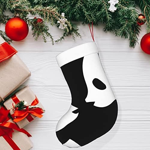 Божиќни чорапи на Аугенстер Симпатична Кина Панда Црна двострана камин што виси чорапи