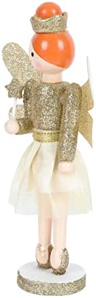 Дрво ангел оревокршач Божиќни украси: сјај ангел девојче оревчери дрвени кукли кукли играчки за Божиќ празник за автомобилски