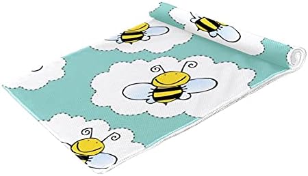 Сина пчела 2 пакет микрофибер салата за спортски крпи Брзо сушење Абсорбента пот -крпи за мажи и жени до фитнес патни плажа