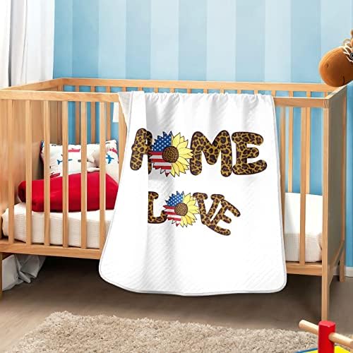 Swaddle Clabte Home Love Leopard USA Flag Cotton Conte за новороденчиња, примање ќебе, лесен меко залепен ќебе за креветчето,
