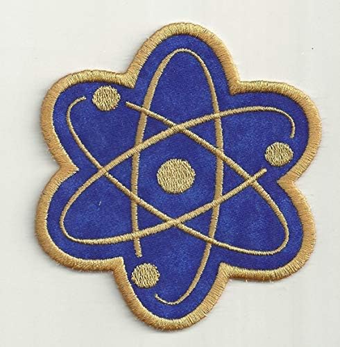 Симп на сина, златен атом, физика, наука за облека, јакни, ранци, украсени украсени печ -апликации лого зашиени на/ железо/