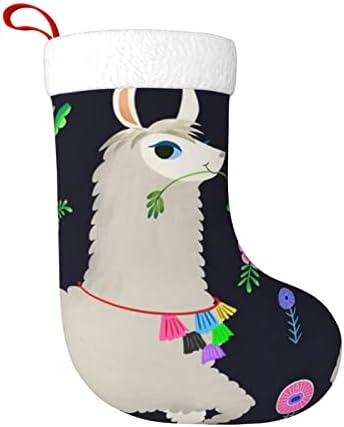 Cutedwarf Симпатична лама алпака шема Кристама чорапи Божиќни украси на дрво Божиќни чорапи за Божиќни празнични забави подароци