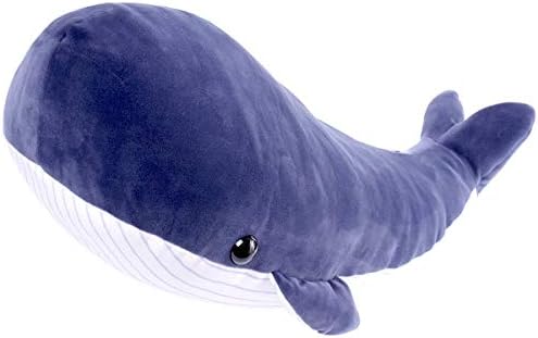 LALA HOME Голем сино кит полнет животински гигант гушкање со мека перница играчка 23,6 innch/60 сантиметар