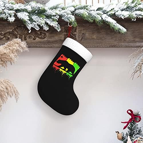 Cutedwarf California Bear Cristma Codrings Божиќни украси на дрво Божиќни чорапи за Божиќни празнични забави подароци 18-инчи
