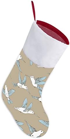 Потпевнувајќи птица Божиќ што виси порибување симпатична санта чорап за украси за украси на Божиќ, украси подароци