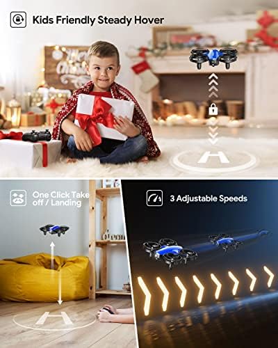 Томзон A24 мини дрон за деца со режим на борба, деца дрон со фрлање до одење, ротација со голема брзина, само -вртење и 3Д флип,