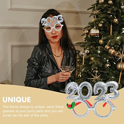 АМОСФУН божиќен декор 2023 година за забави за забава Среќна нова година очила Фенси Нова Година забава Прослава Прослава за