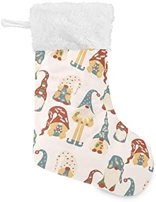 Алаза Божиќни чорапи разнобојни гноми класични персонализирани големи декорации за порибување за семејни сезонски празници за