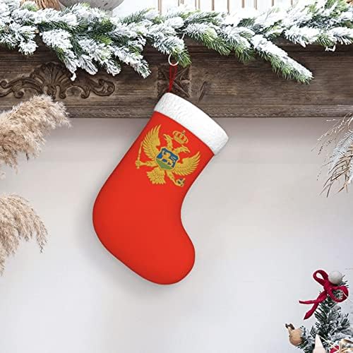 Национален амблем на Cutedwarf Национален амблем на Црна Гора Божиќна декорација Класик 18 инчи камин виси чорап