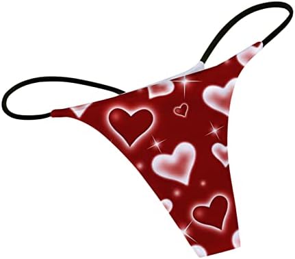 Iius Валентин секси гаќички за танга, жени усни печатат гаќички за грб Непослушен лигав низок половински ленти за истегнување